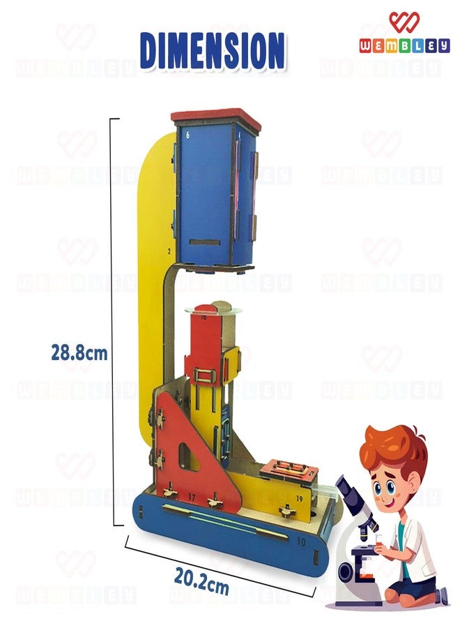 ويمبلي مجهر ويمبلي الهيدروليكي | مجموعة أدوات تعليمية علمية للأطفال من 7 إلى 10 سنوات | تعلم التكبير، وانعكاس الضوء، وأنواع العدسات | لعبة تجارب علمية تعليمية للأطفال - Image 4